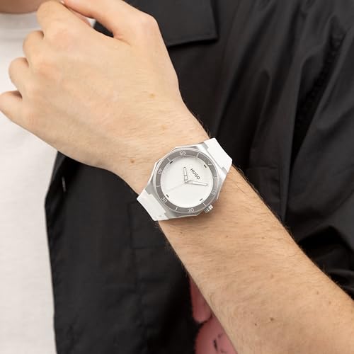 Image of HUGO Men's #Grail Sport Watch - 44mm Stainless Steel Case, Multifunction Movement, Bold Design, Quartz Accuracy, Sporty and Dynamic Style - Gift for Him