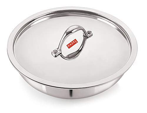 HAZEL Triply Stainless Steel Induction Bottom Tasra & Kadhai with Steel Lid (Set of 3), 1.2 Litre, 18.5 cm - Image 7