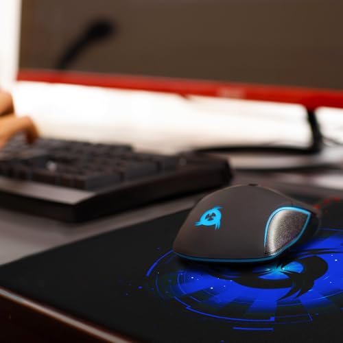 Image of KLIM Mousepad M - Extended Surface - Medium Gaming Mouse Pad - Non-Slip Rubber Base - Stitched Edges - High Precision Textured Surface - 320 x 270 x 4 mm - Blue