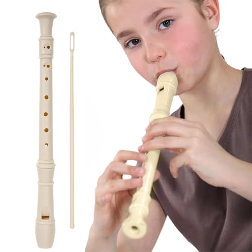 MWUMRCM Pack Flauta Dulce Soprano con Limpiador Flauta Escolar, Flauta dulce soprano ABS para escuelas,manual en ingles, Flauta Escolar Para Principiantes y Niños
