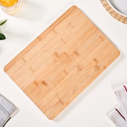 Image of Nestasia Bamboo Wood Chopping Board for Kitchen (35cm x 25cm) | 100% Food Safe, Natural & Organic Cutting Board for Chopping Fruits & Vegetables | Toxin & Chemical-Free