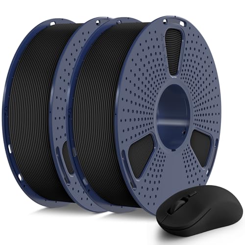 Image of SUNLU 3D Printer Filament Bundle PLA Matte 1.75mm, Super Neatly Wound PLA Filament with Matte Finish, Print with 99% FDM 3D Printers, 1kg Spool (2.2lbs), 2 Packs, Matte Black+Matte Black