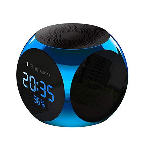 Drahtloser digitaler Bluetooth-Wecker, LED-Anzeige Multifunktions-Wecker mit Bluetooth-Einsteckkarte Home Decoration Clock, Schwarz