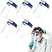 Price comparison product image KEPLIN 5pk Transparent Face Safety Shield Full Protection Cap Wide Visor, Quick & Easy to Clean, Please Remove Protective Film
