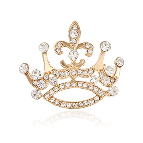 Broche pour femme en cristal cadeau chic avec motif couronne en alliage