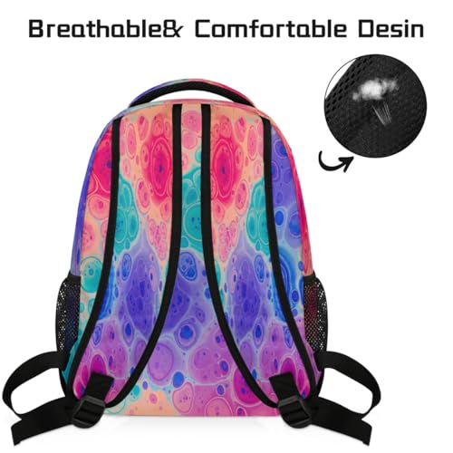 Mochila escolar de arte abstracto para laptop 15.6 ligera de estudiantes 4