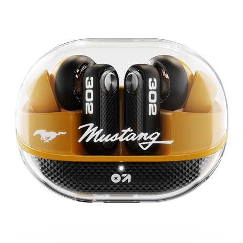 GOBOULT Newly Launched Mustang Sprint in Ear Earbuds with 60H Playtime, Amp App Support, 32dB Active Noise Cancellation, Quad Mic ENC, Dual Device Pairing, 13mm Driver, BTv 5.4 Wireless (Turbo Yellow)