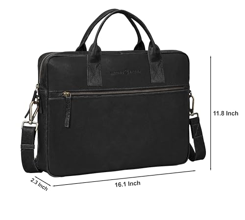 ANTONIO VALERIA Andy Washed Leather Laptop Messenger Bag for Men2