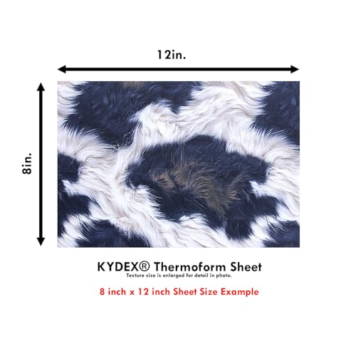Image of KYDEX Thermoform Sheet - (P1 Texture) - (Infused Print) - (8in x 12in) - (Cow Fur #1) - (1 Sheet) - (for Holster Making & Hobby) - (USA Made)