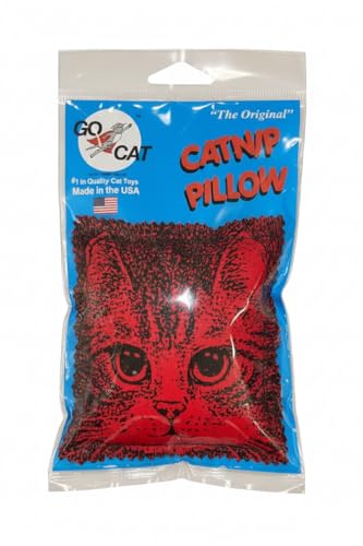 GoCat Catnip Pillow Cat Toy, Square Pillow Stuffed with Catnip and Fill, Single