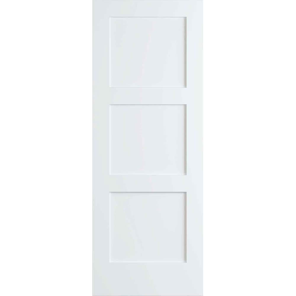28 x 80" 3 Panel Door Primed WITH DOOR KNOB HOLE