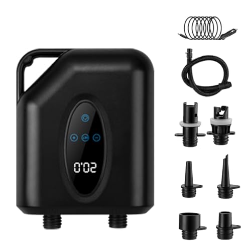 Board Pumpe 20PSI Elektrische tragbare SUP Luftpumpe 12000mAh Batteriebetriebene Luftpumpe Zweistufige Aufblasung Entleerung Auto-Off Luftpumpe für Stand Up Paddle Boards Kajak (Cigarette Lighter)
