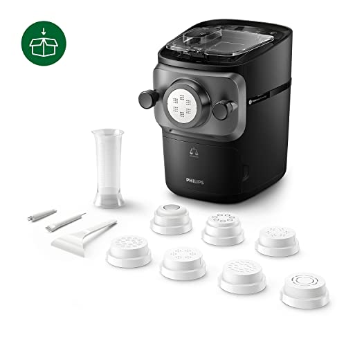 Philips Macchina Per La Pasta Serie 7000 - Tecnologia ProExtrude, Bilancia Integrata, Completamente Automatica, 8 Trafile Per Pasta, Nero (HR2665/93)