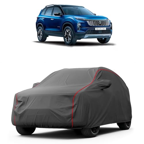 Image of Heavy-Duty Car Cover for Compatible with Tata Safari (2022 to 2025 All Models) Deluxe Car Protection Cover - Waterproof & UV-Resistant All-Season Exterior Protection