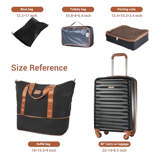 Image of 3 Piece ABS+PC Luggage Set, Carry On with Spinner & Duffle