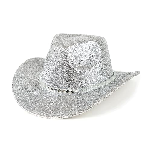 Image of Women Cowboy Hat Western Style Glitter Party Costume Hat