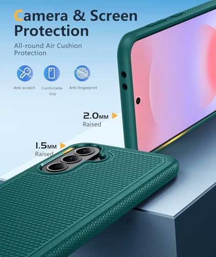 Image of FNTCASE for Galaxy A37-5G Phone Case - Samsung Military Grade Drop Protection Cases, 14ft Drop Tested, Screen Protector Included, Anti-Slip Matte Textured, TPU+PC Dual Layer Shockproof Cover (Green)