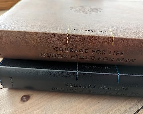 Image of NLT Courage For Life Study Bible for Men, Filament Enabled (LeatherLike, Onyx Lion, Indexed)
