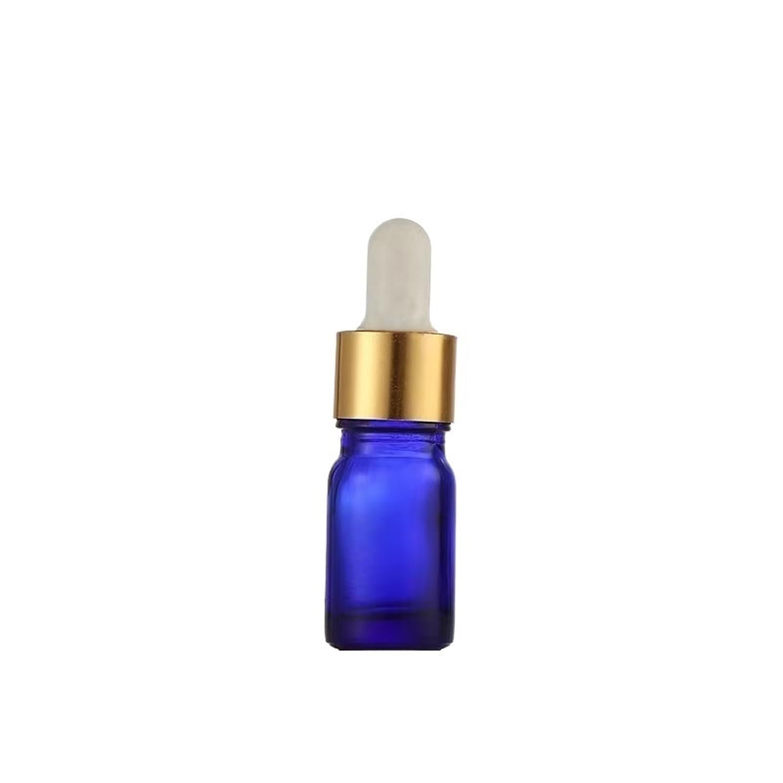 10 unids/lote de 5ml a 100ml, botella de aceite refinado de vidrio redondo azul de laboratorio con goteros de vidrio, círculo dorado for experimentos escolares(100ml)