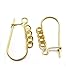 100 Pcs 29X13mm Earring Components Finding Wire 18k Gold Plated
