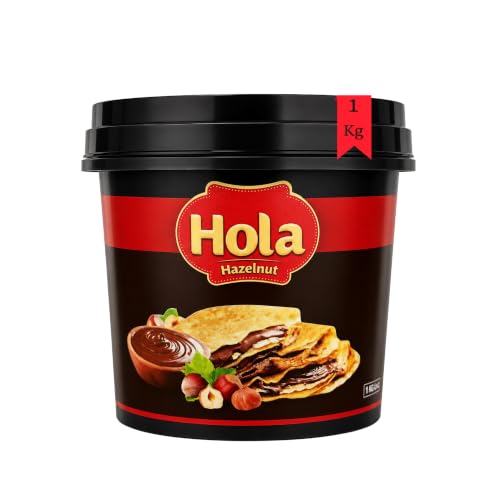 Image of Hola Hazelnut Spread | 1kg | Roasted Hazelnut | Smooth Creamy Chocolate Hazelnut Cream for Toast, Baking, Desserts & Snacks | Gluten-Free, Vegan Nutella Alternative (Pack of 1)