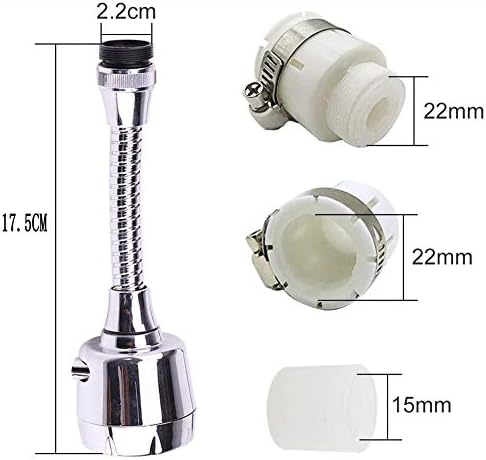 Swivel Faucet Kitchen Faucet Extender 360°Rotation Sink Faucet Spray Head Water Saving Spout Diffuser Anti-Splash Nozzle Filter for Bathroom& Kitchen& Bar Tap Nozzle Filter Adapter