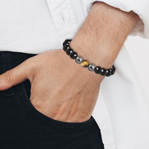 Sereney Valentines Day Gifts for Men Boys as Happy Birthday Gifts for Him, Adjustable Beaded Bracelets for Boys Gifts for Men Teens Son Grandson Boyfriend Step Dad Friends Brother - Image 6