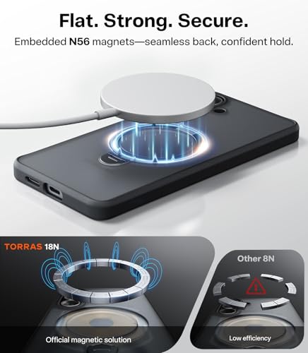 Image of TORRAS Ostand Q3 Spin for Samsung Galaxy S26 Plus Case, 360 Magnetic Stand, Fit for MagSafe, 4X Military-Grade Shockproof, Built-in Kickstand, Slim Phone Case for Samsung Galaxy S26+ Plus Case, Black