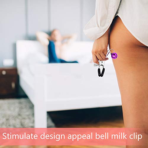 Healifty – 2 pares de grampos para mamilo com sino, anéis para mamilo, brinquedos de estimulação dos