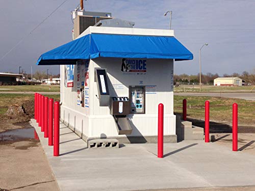 Ideal Shield 1/8" Red Bollard Cover - (6-6 5/8" X 60"). Dome Top Bollard Post Sleeve. Installation Tape Included #TOP2