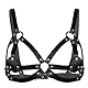 SUPKTHDY Damen Leder Harness Bra,BDSM Fetisch Brustfrei BH Frau Carnival Dance Halloween Kostümzubehör
