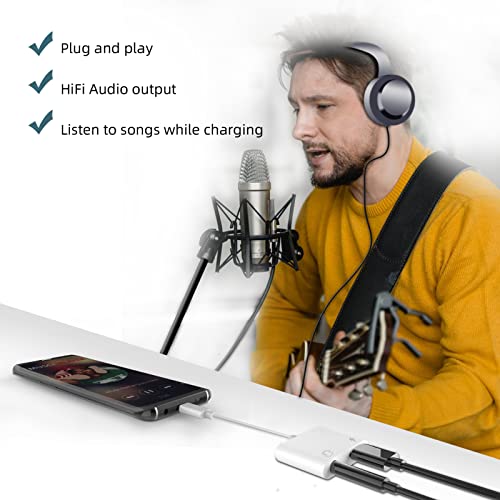 USB-C to 3.5mm Headphone Audio Adapter(2Pack)2in1 DAC Type C Jack AUX Splitter Charger Dongle Cord Accessories for Samsung Galaxy S20 S21 FE S22 Ultra Note10 S9 S10 LG Google Pixel iPad Pro Air 4 2022 - Thumbnail 2