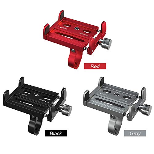 Leeofty Suporte para telefone de bicicleta em liga de alumínio Suporte para telefone ajustável para