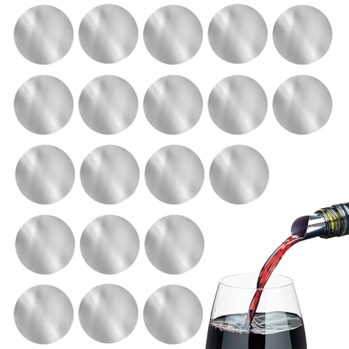 FuzlPnag 20 Piezas Discos Vertedores Vino Antigoteo,Vertidor De Vino Sin Goteo，Ayuda Reutilizable para Verter Vino,para Botellas de Vino, Fiestas, Bodas, cumpleaños, Bebidas, Aceite de Oliva