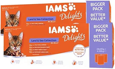 Wet Cat Food - Land & Sea Collection in Jelly (Mega Pack: 96 x 85g)