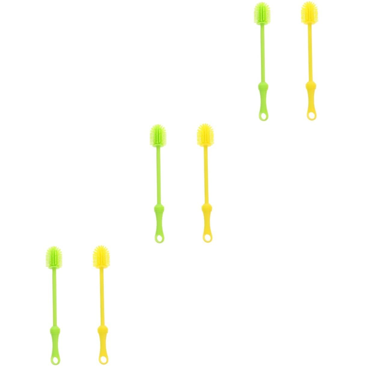 KOMBIUDA 6stücke Silikon Flaschenbürste Für Trinkflaschen Ergonomischer Griff Reinigung - Farbkombination Für Einfache Flaschenpflege