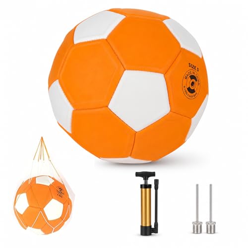 Mailfull Fussball Curve Ball Kickerbälle Fußball Größe 5 mit Pumpe Luftnadel Flexibler Elastischer Kurvenball Eva Gummi Swerve für Fußballtraining Drinnen und Draußen