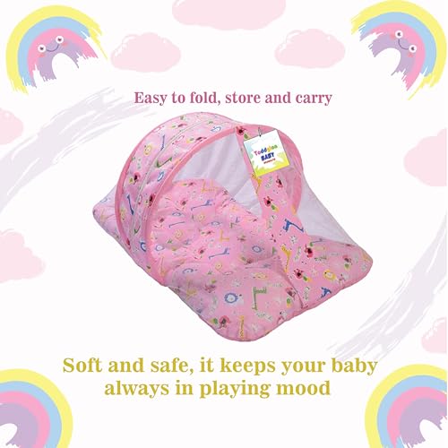 Image of Toddylon Baby Bedding Set New Born Baby Bed | Mattress | Mosquito Net | Carry Bag | Essentials | Carry Bag | Cotton Combo | Infant beds | Products (0-6 Months) (2PCS Set)