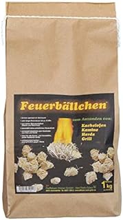 RaiffeisenWaren 4321900 Kaminanzünder, Feueranzünder, Feuerbällchen (Anzünder ökologisch, aus Naturprodukten - Wachs, Naturholz; Brenndauer ca. 10 min) 1 kg