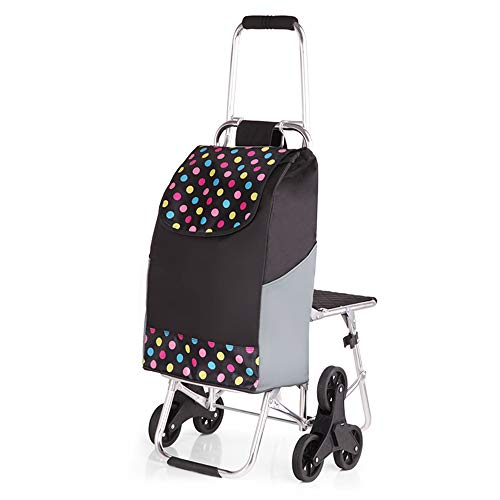 Preisvergleich Produktbild HXPK Einkaufswagen Zusammenklappbarer Trolley aus Aluminium Haushaltsanhänger Gepäckwagen Trolley Treppe Mountainbike Gepäckwagen