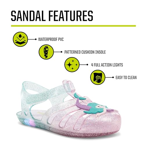 Western Chief Kids Wonder EverGlitter Lighted Sandal with Adjustable Strap and Waterproof Design3