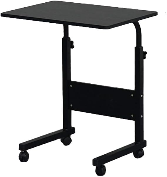 Side Table, Adjustable Height Desk Removable Table with Baffle Black