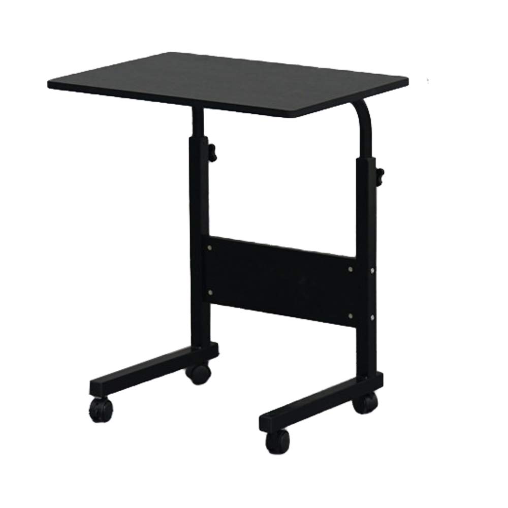 Small Mobile Rolling Computer Desk Wooden Adjustable Height Portable Laptop Desk Home Office Laptop Workstation Sofa Bedside Laptop