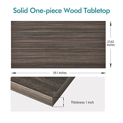 Kaboon Rustic Wood Table Top 60 Inch, One-Piece Wood Desktop For Sit Stand Desk, Diy Desk For Home Or Commercial Use, Rectangular, 1 Inch Thick(23.62" D X 59.1" W, Eucalyptus) #TOP2
