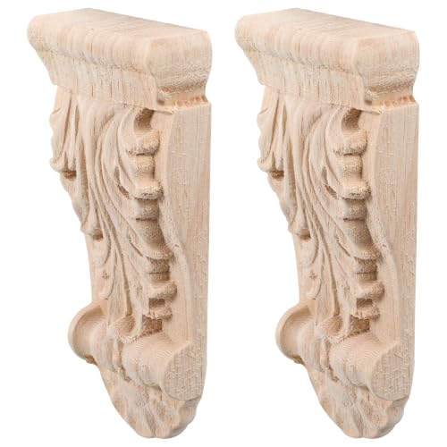 ULDIGI Molduras para columnas 2pcs madera maciza en estilo clásico con soporte de viga para decoración hogar y esquinas interiores
