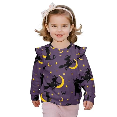 Toddler Girls Christmas Halloween Sweatshirts Thanksgiving Shirts Ruffle Tops Holiday Party Clothes 1-8 Years