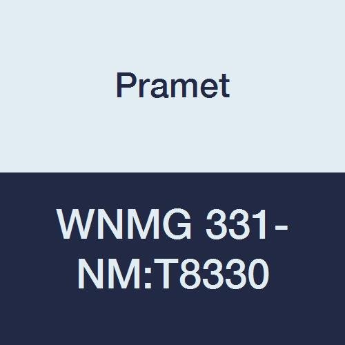WNMG 331-NM:T8330 Carbide Indexable Turning Insert, Multi-Material (P30,M25,K30), Negative, 3/8" I.C., 3/16" Thick, 0.016" Radius, PVD, DOC=.020"-.315", 80 Degree Trigon, Gold (Pack of 10)