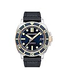 Spinnaker Mens 42mm Hull Diver Automatic Officer Blue 3 Hands Watch with Genuine Leather Strap SP-5088-05