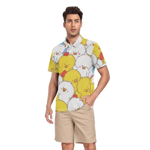 Polo de golf évacuation humidité et séchage rapide imprimé poussin pour homme
