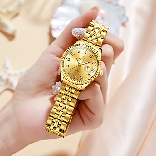 OLEVS Watches for Women Diamond Luxury Dress Women Watches Analog Quartz Waterproof Day Date Stainless Steel Wristwatch4